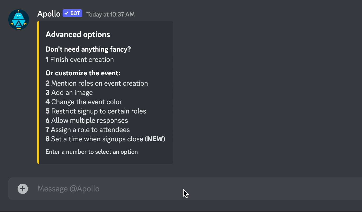 Set event level restrictions